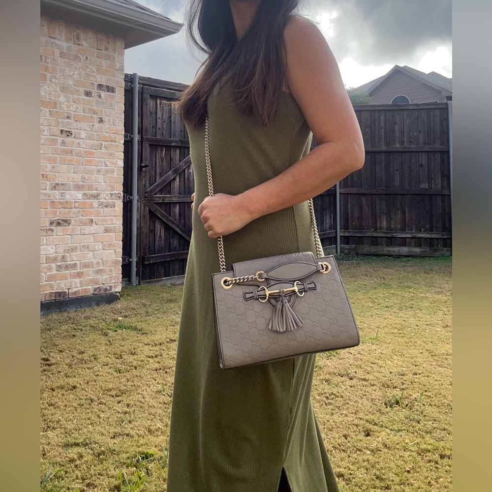 GUCCI Emily Guccissima Chain Leather Bag - Picture 3 of 16